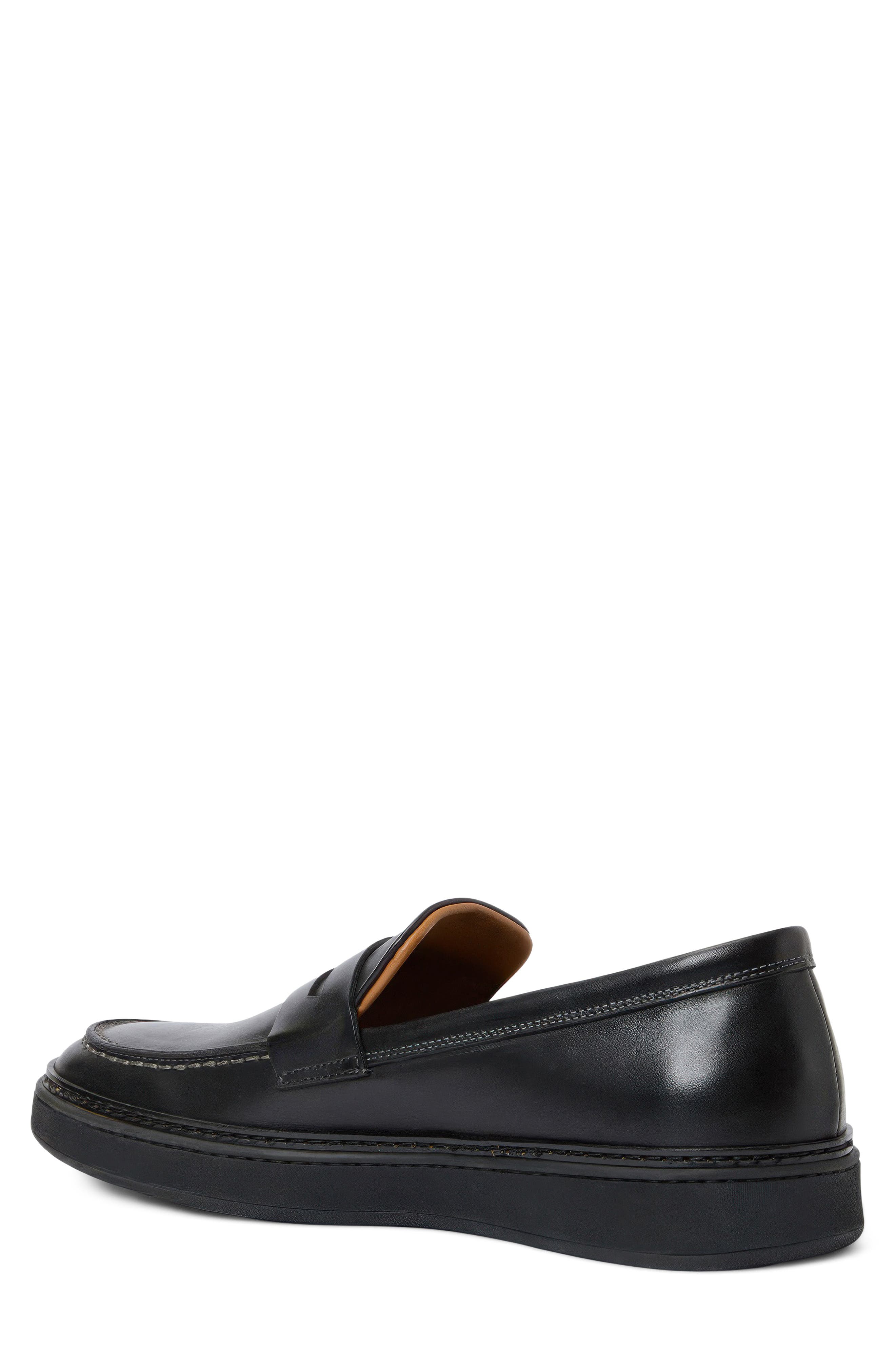 Bergamo Water Repellent Penny Loafer, Alternate, color, BLACK TUMBLED