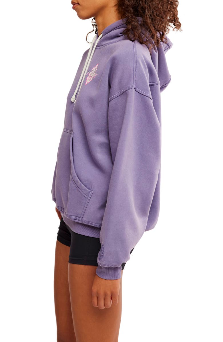 Free People FP Movement Final Call Graphic Hoodie, Alternate, color, Graphite Combo