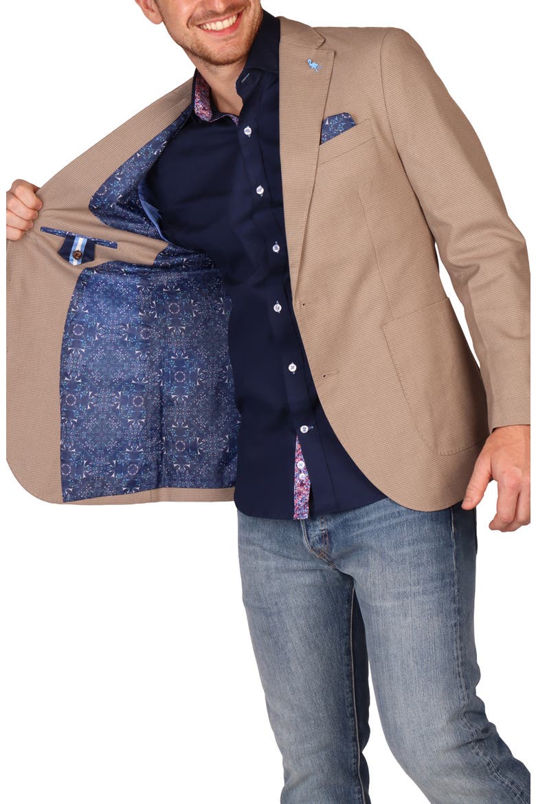 Modern Fit Heathered Micro Check Sport Coat Glen Plaid Sport Coat, Alternate, color, TAN