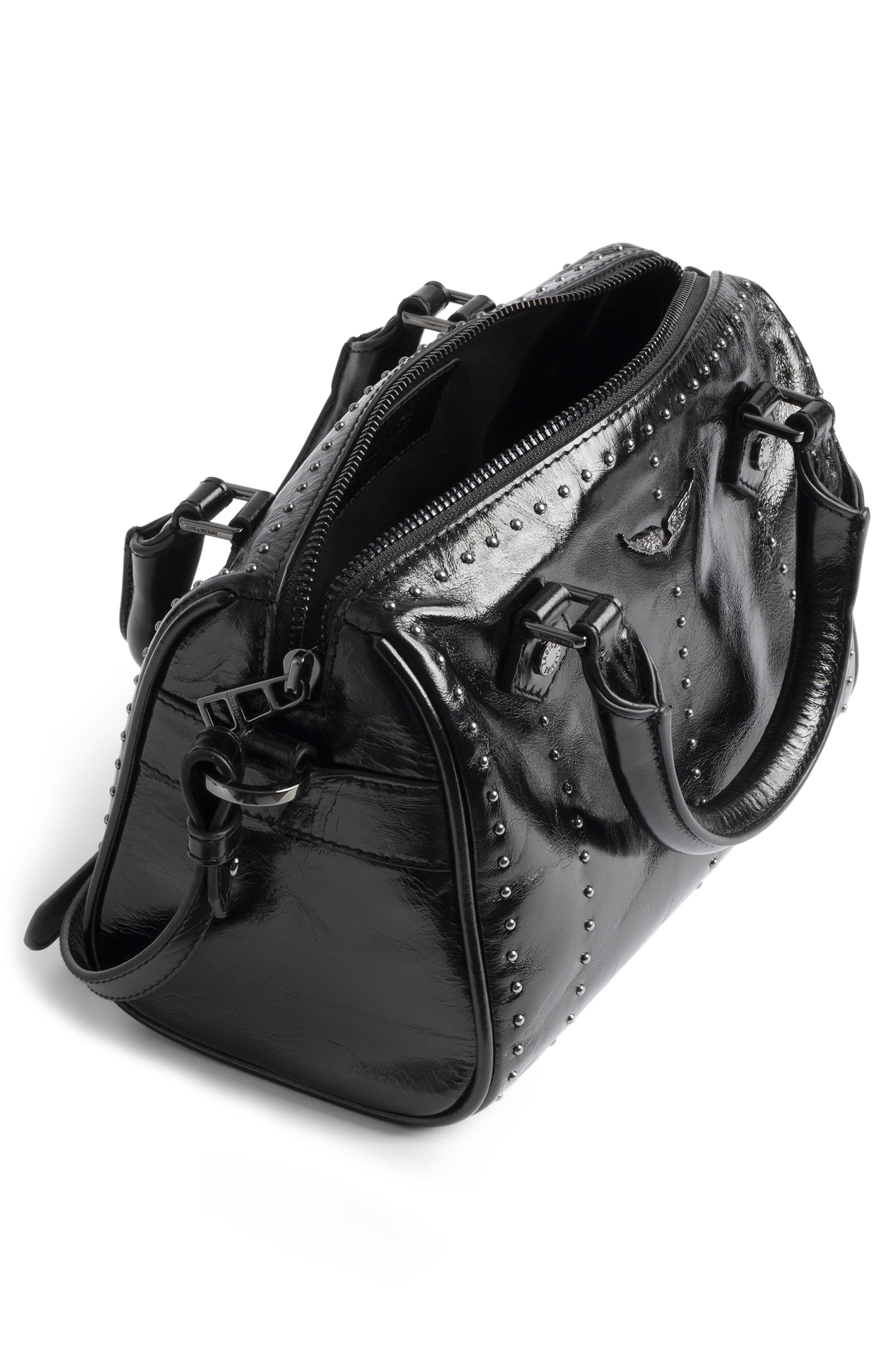 Zadig & Voltaire Extra Small Sunny Vibe Stud Bag, Alternate, color, Black