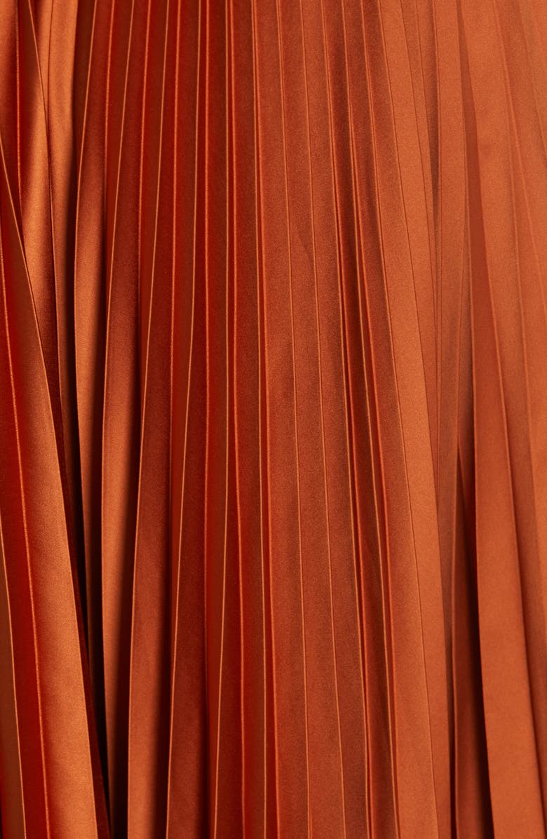 AMUR Aviva Pleated Satin Maxi Dress, Alternate, color, 