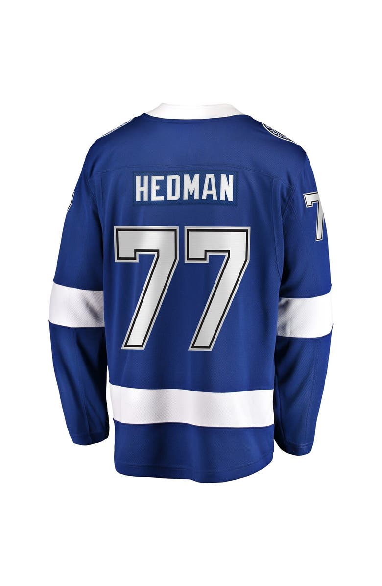 FANATICS Men's Fanatics Branded Victor Hedman Blue Tampa Bay Lightning Home Premier Breakaway Player Jersey, Alternate, color, 