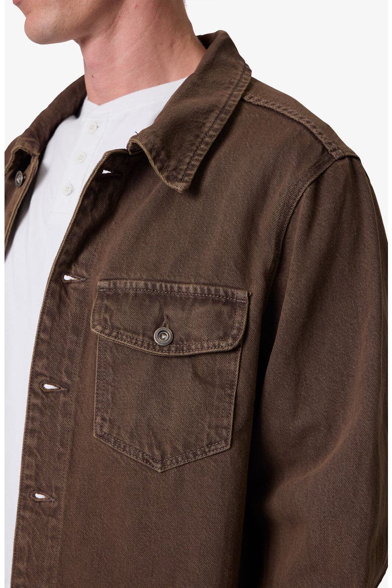 Raw Hem Denim Jacket, Alternate, color, WASHED BROWN