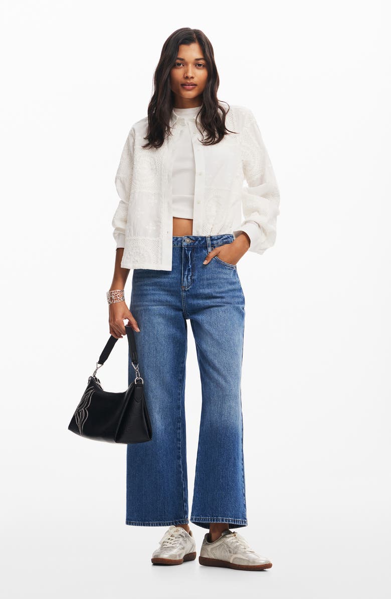 Desigual Beryl Wide Leg Jeans, Alternate, color, 