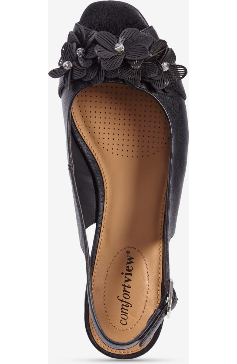 Comfortview The Rider Leather-Like Slingback, Alternate, color, Black