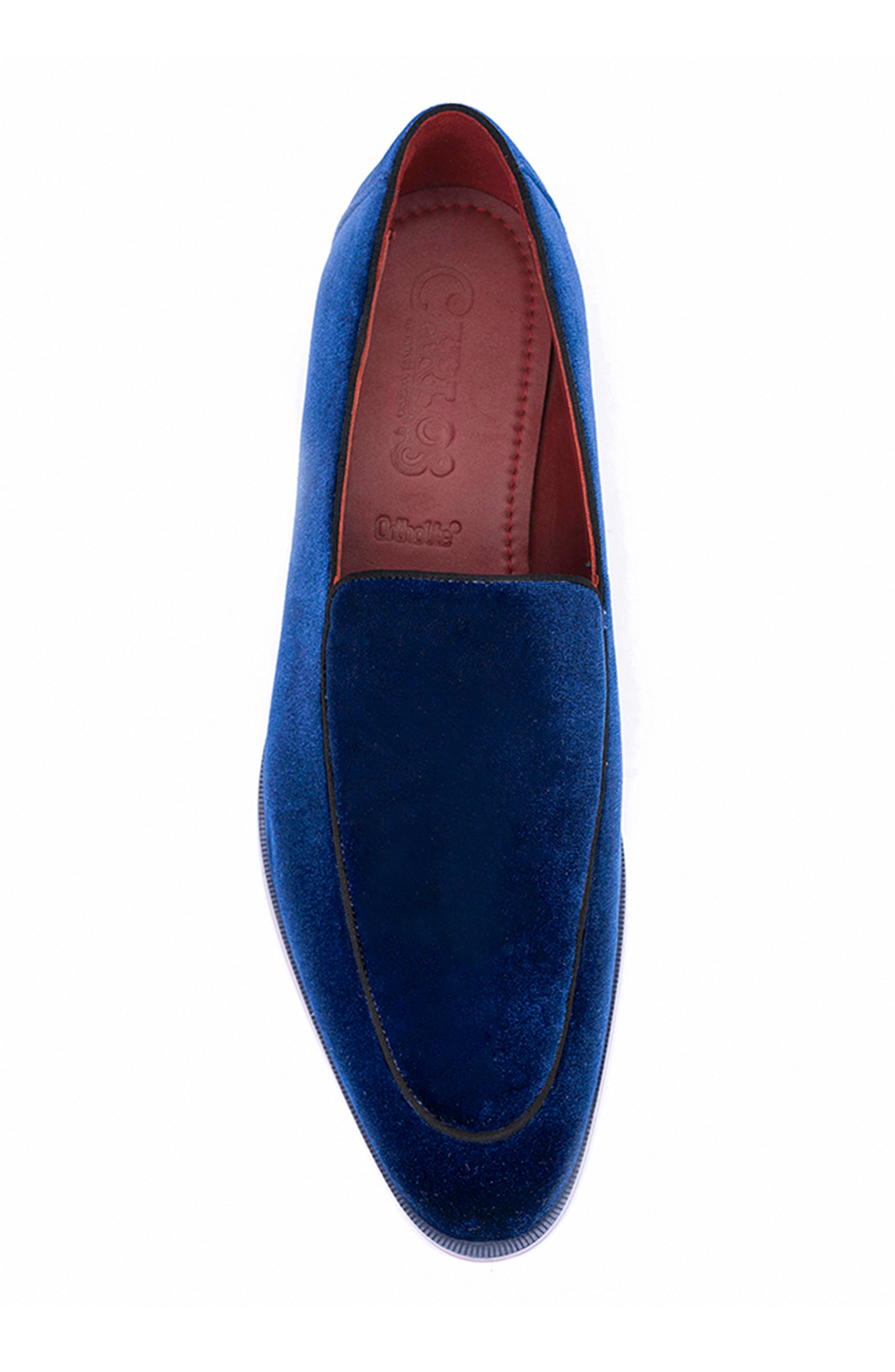 Prince Velvet Loafer, Alternate, color, NAVY