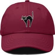 Dalix Black Cat Embroidered Casual Hat