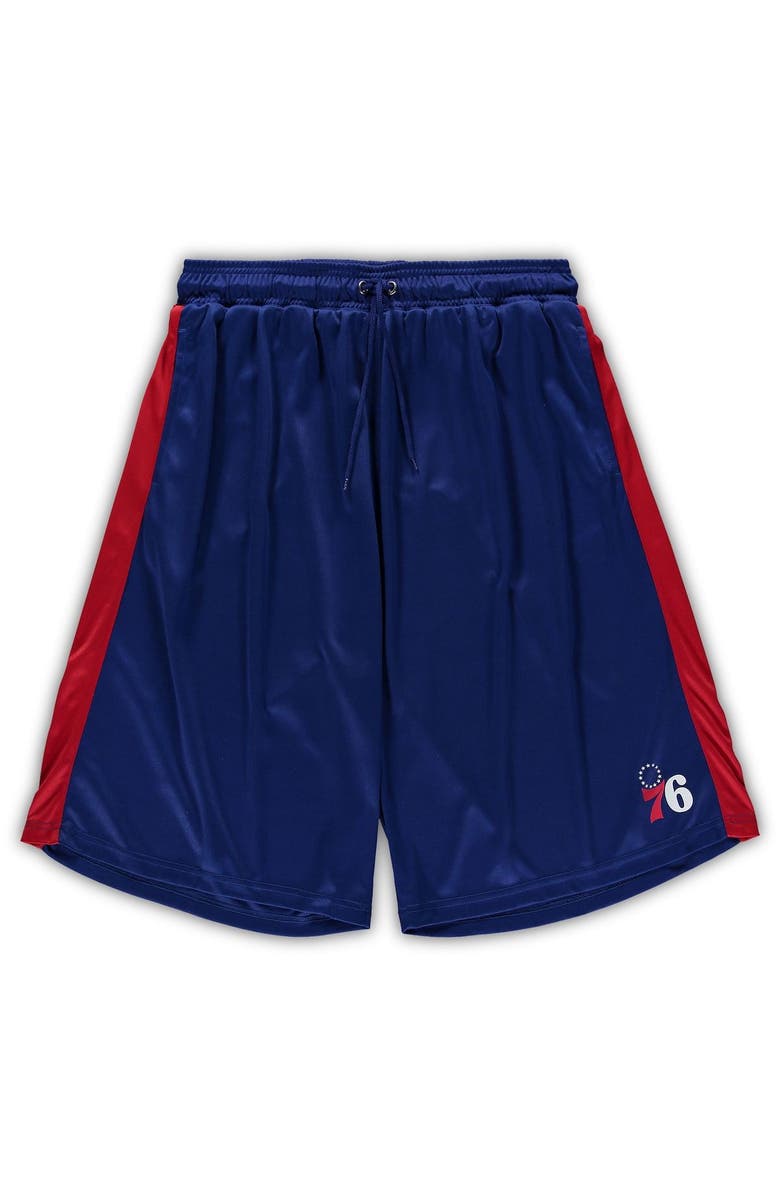 FANATICS Men's Fanatics Branded Royal/Red Philadelphia 76ers Big & Tall Performance Shorts, Main, color, Royal