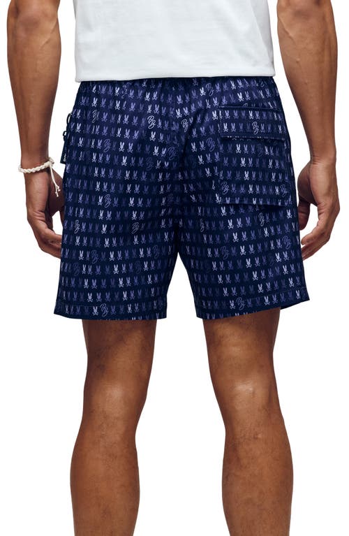 Psycho Bunny Ken Allover Print Swim Trunks