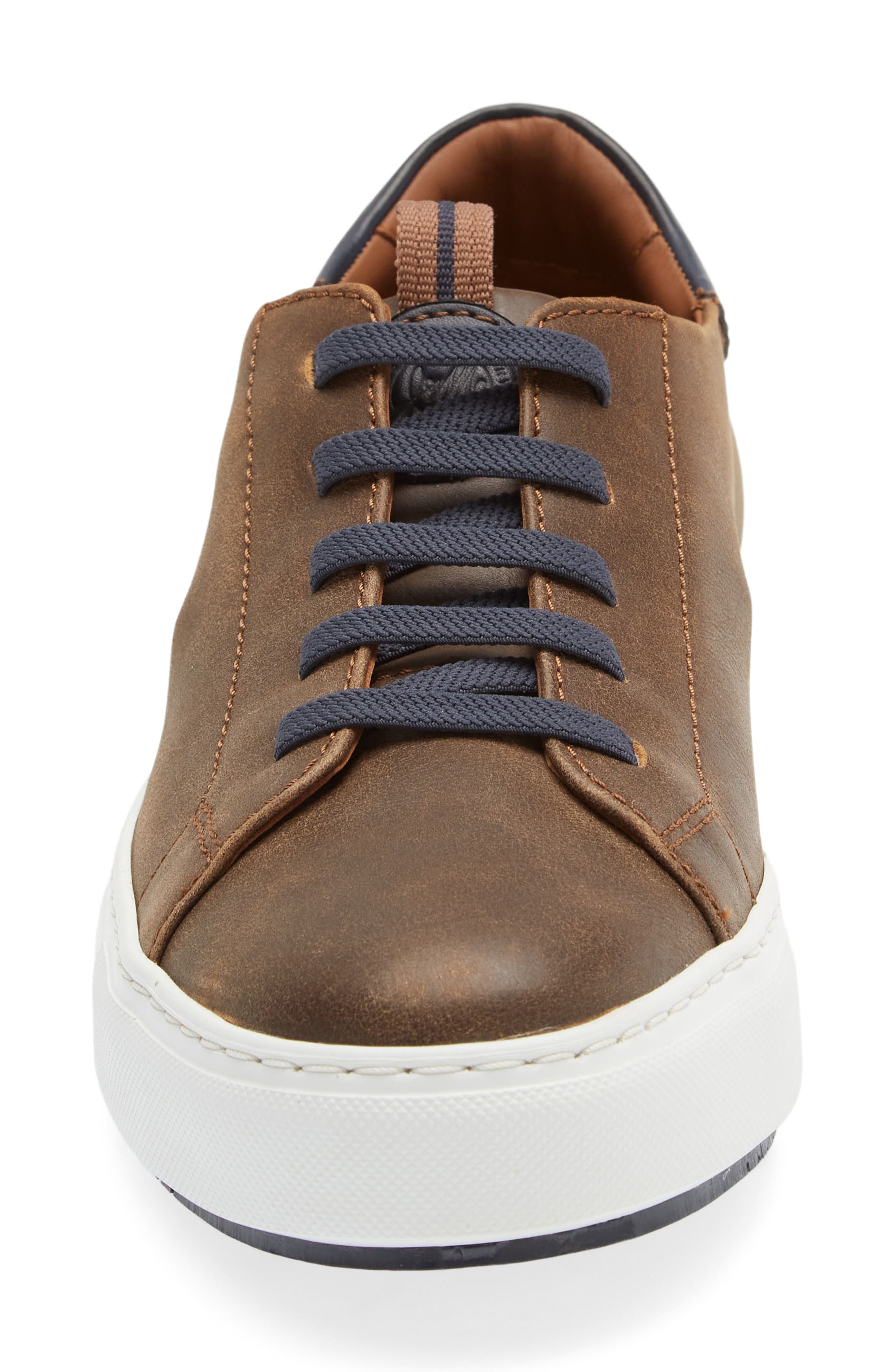 Johnston & Murphy Anson Lace to Toe Sneaker, Alternate, color, Brown Full Grain