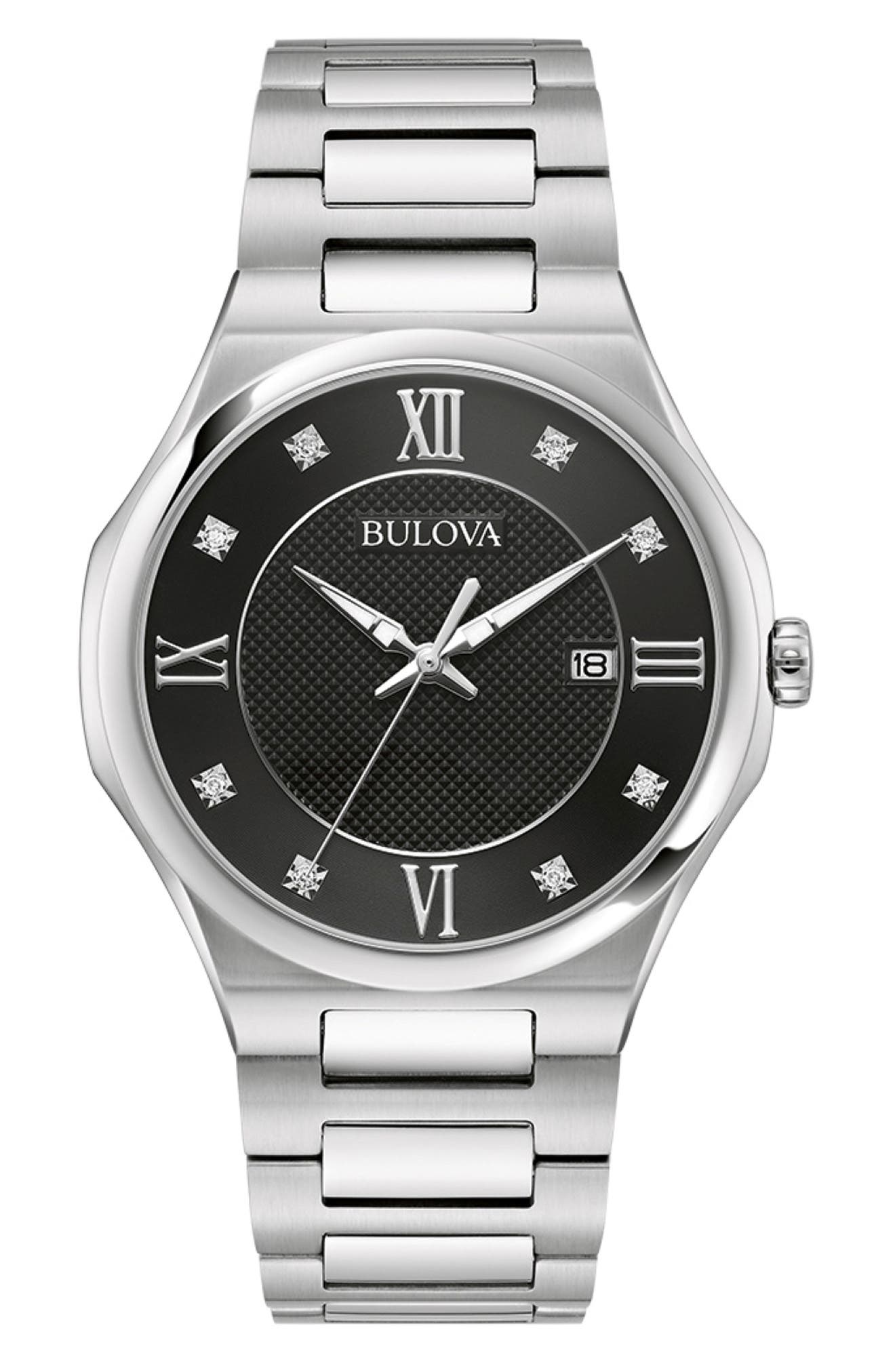 BULOVA Classic Diamond Bracelet Watch, 41mm x 8mm