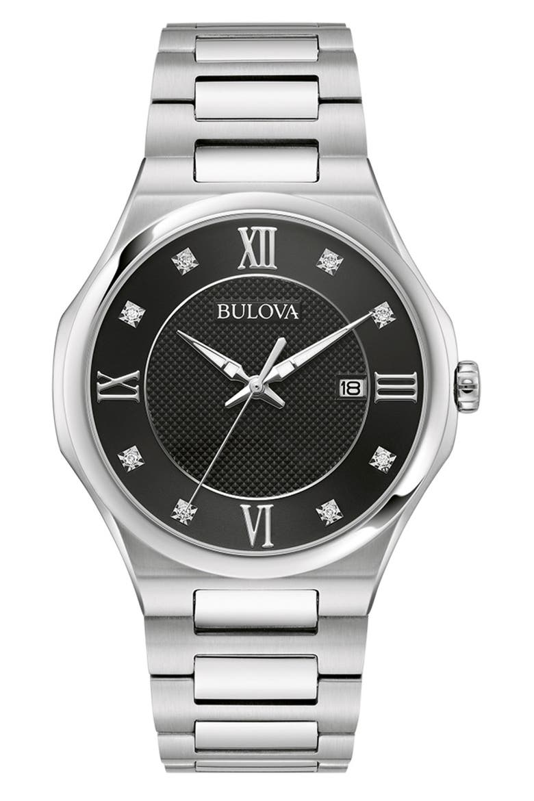 Classic Diamond Bracelet Watch, 41mm x 8mm, Main, color, SILVER
