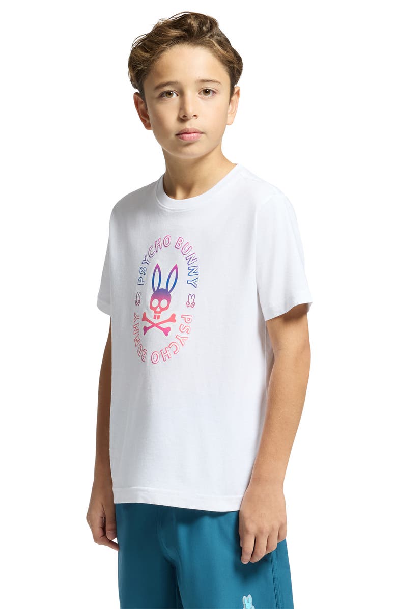 Psycho Bunny Kids' Almont Pima Cotton Graphic T-Shirt, Alternate, color, White