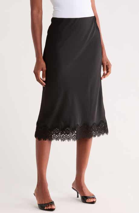 Lace Trim Slip Skirt