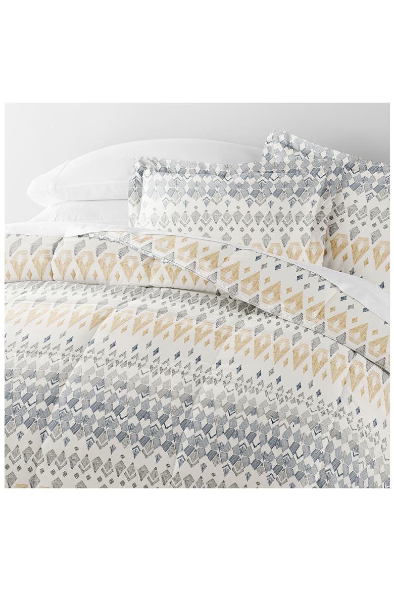 Geo Print 3-Piece Comforter Set, Alternate, color, GRAY