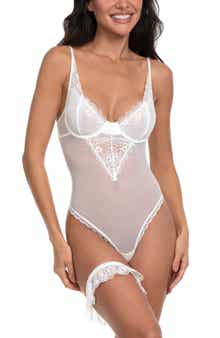 Lanie Underwire Thong Teddy & Garter