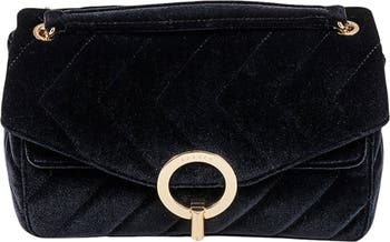 Sandro Yza Quilted Velvet Shoulder Bag