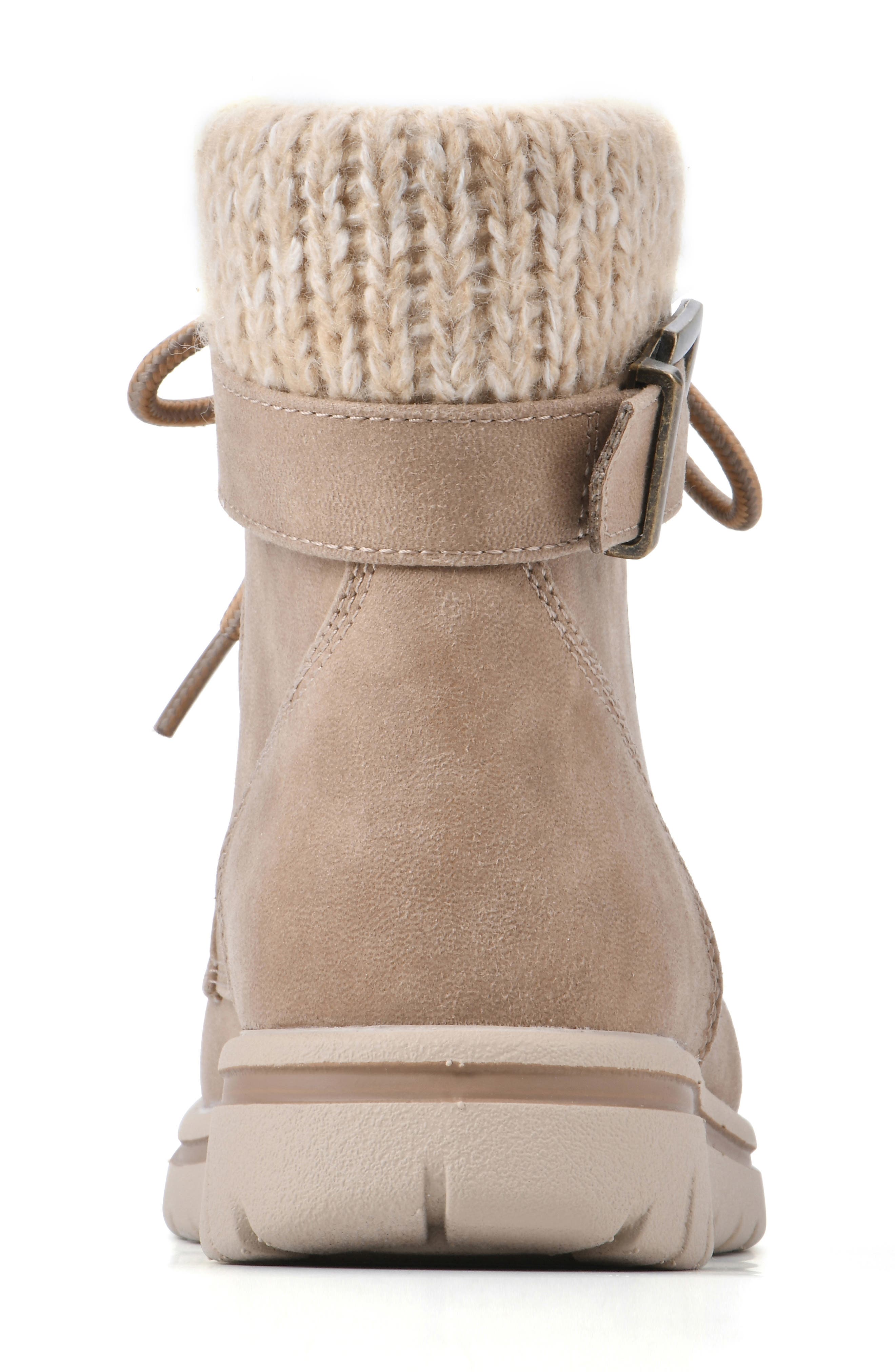 CLIFFS BY WHITE MOUNTAIN Hearty Knit Collar Lace-Up Boot, Alternate, color, Natural/ Fabric/ Sweat