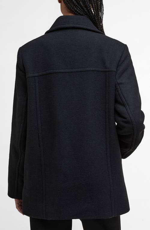 Barbour Indie Wool Blend Peacoat In Black