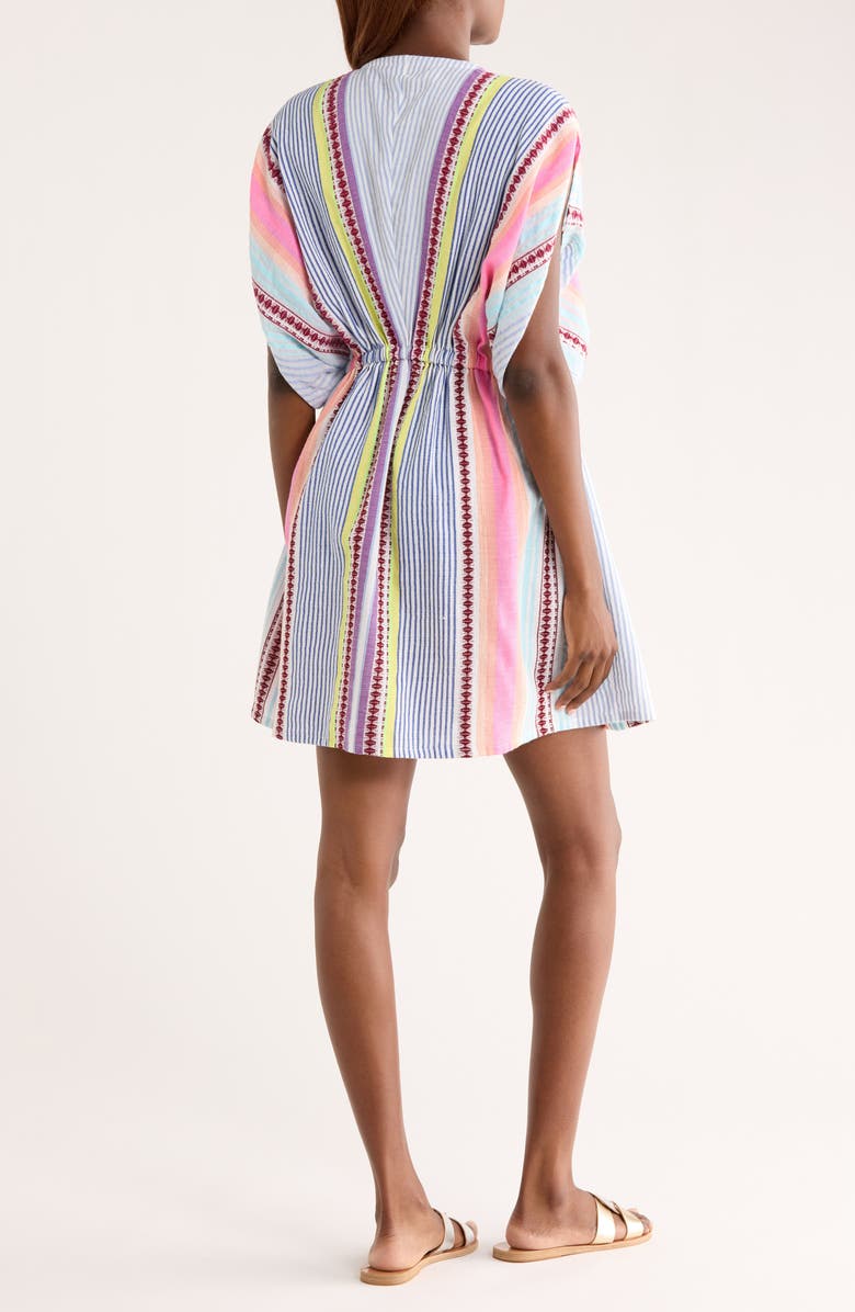 lemlem Alem Stripe Cotton Blend Cover-Up Dress, Alternate, color, Cirq Citrus