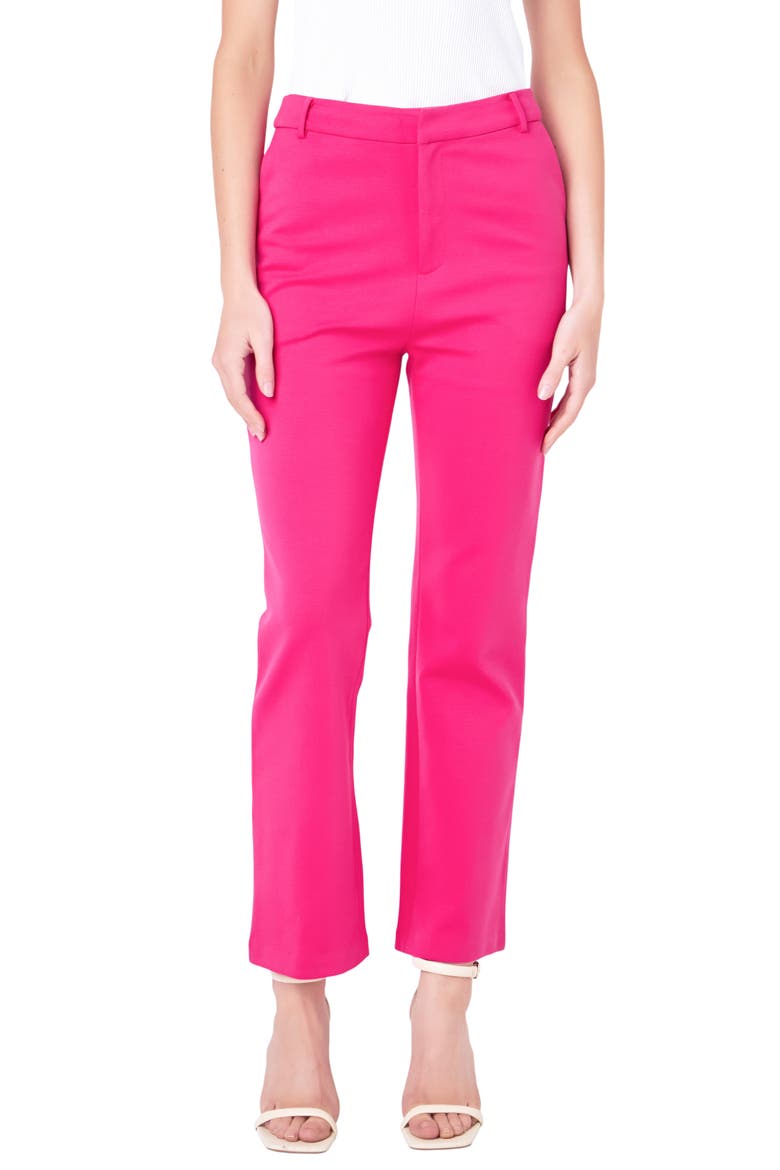 High Waist Straight Leg Pants, Main, color, FUCHSIA