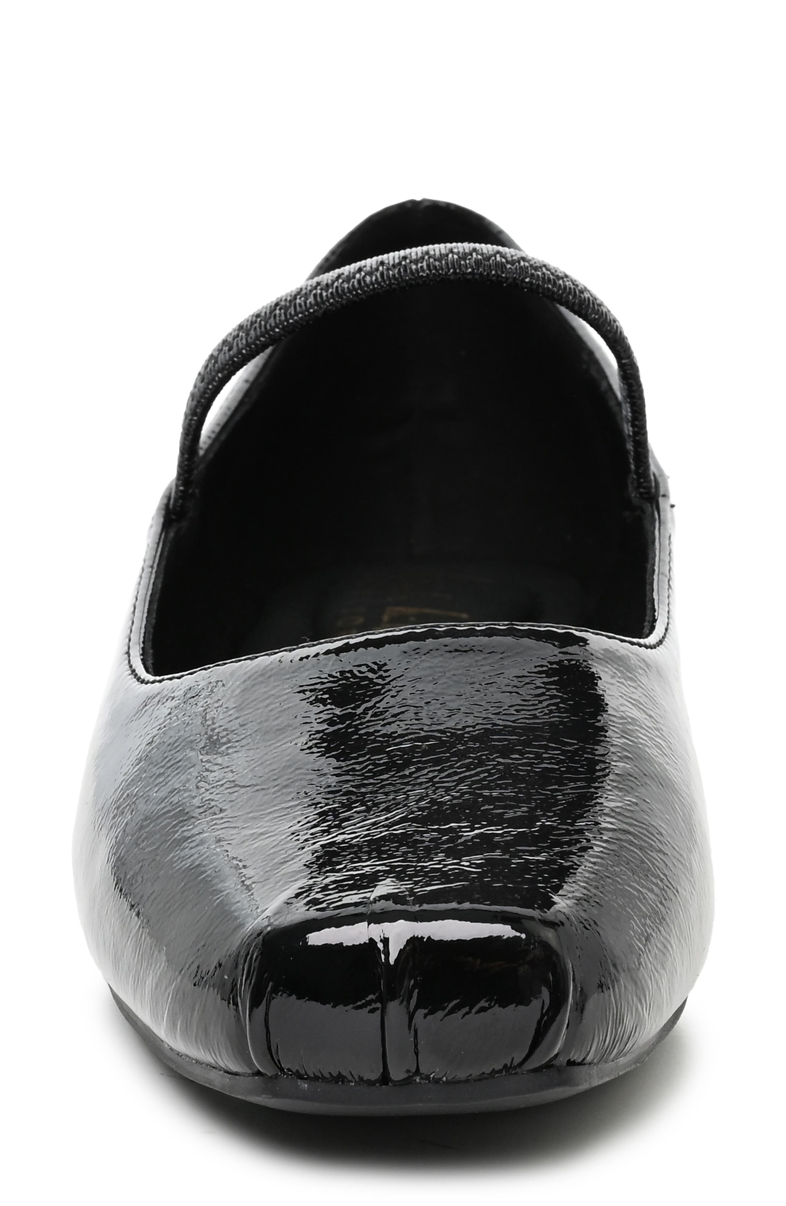 Faux Leather Flar, Alternate, color, BLACK CRINKLED PATENT