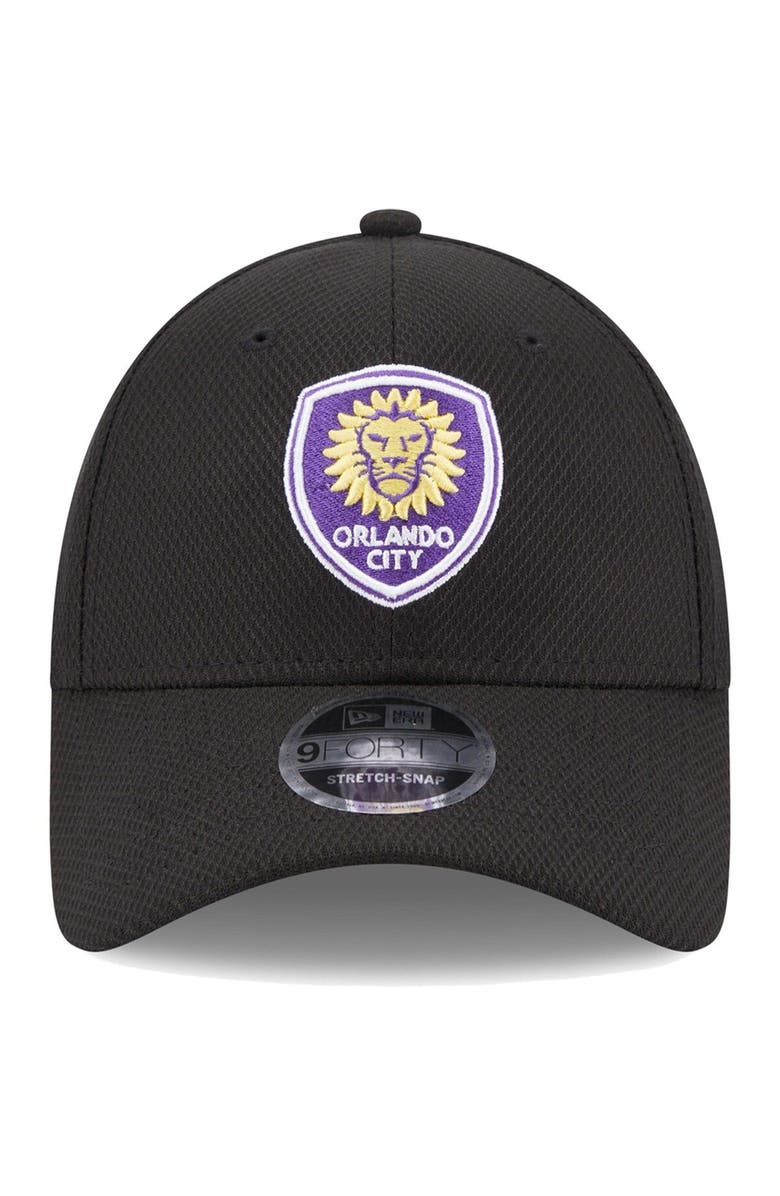 New Era Men's New Era Black Orlando City SC Basic 9FORTY Mesh Snapback Hat, Alternate, color, 