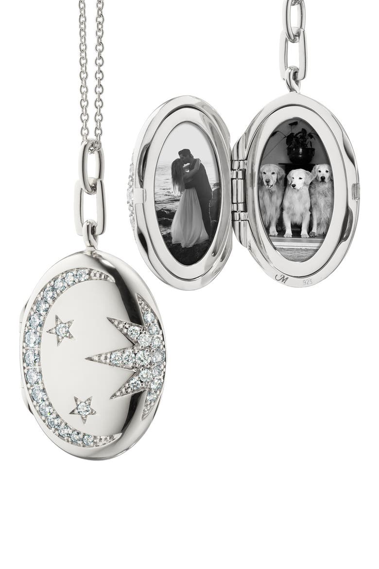 Galaxy Locket Necklace, Alternate, color, STERLING SILVER