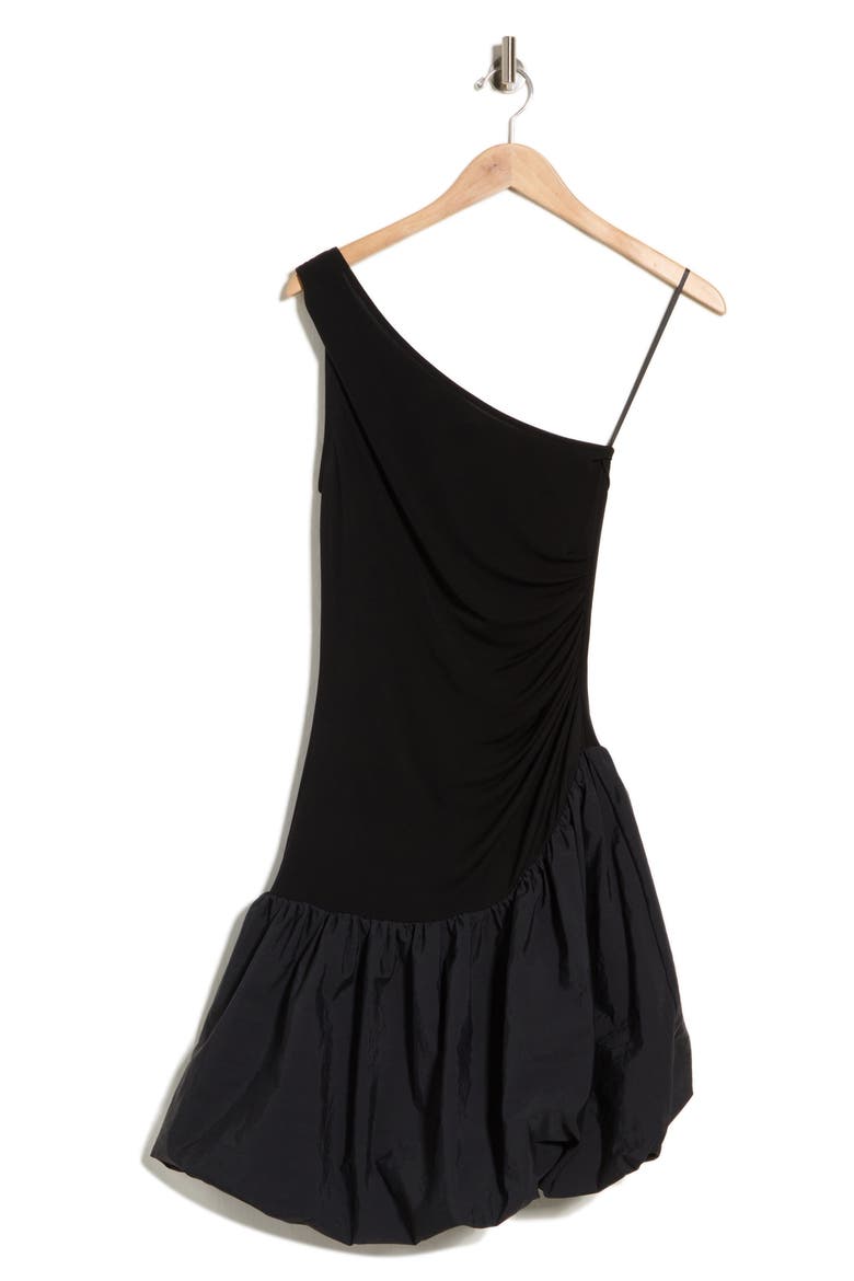 Nina One-Shoulder Minidress, Alternate, color, BLACK