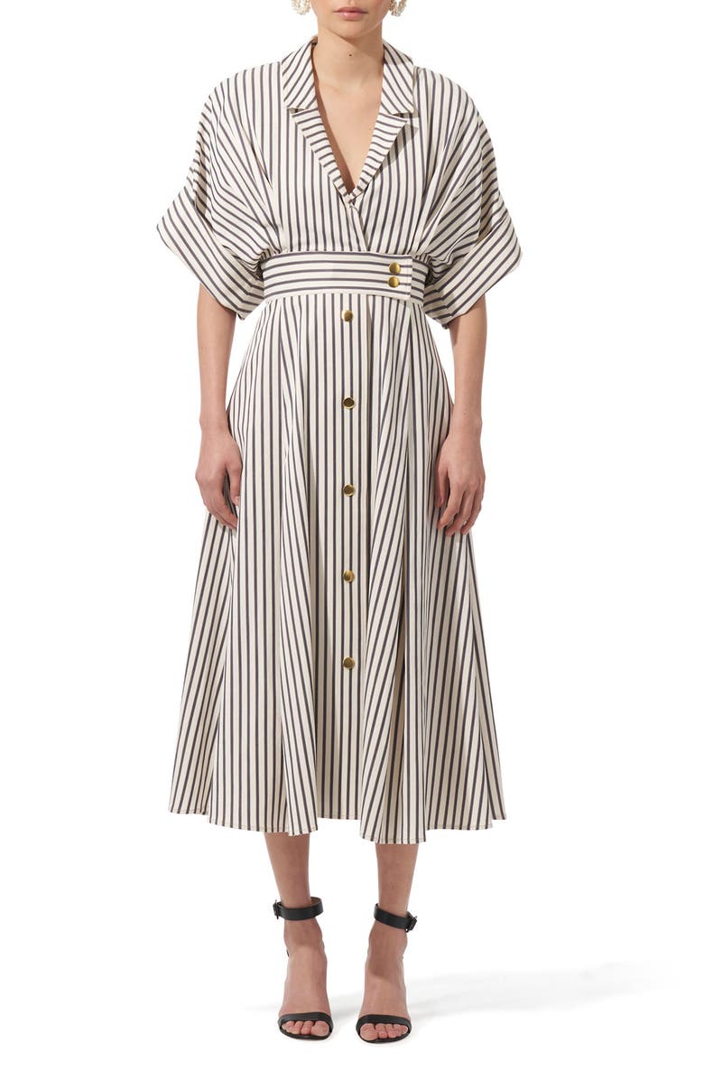 Carolina Herrera Stripe Dropped Shoulder Shirtdress, Main, color, 