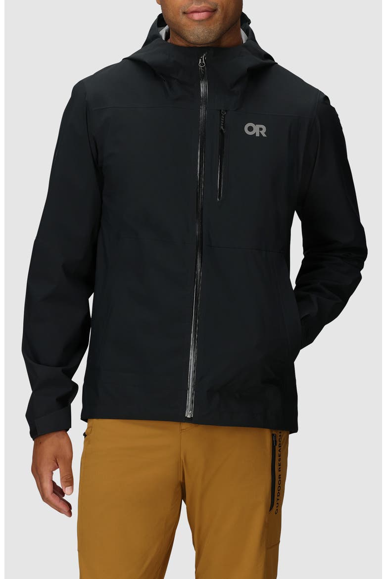 Freewheel Stretch Rain Jacket, Main, color, BLACK