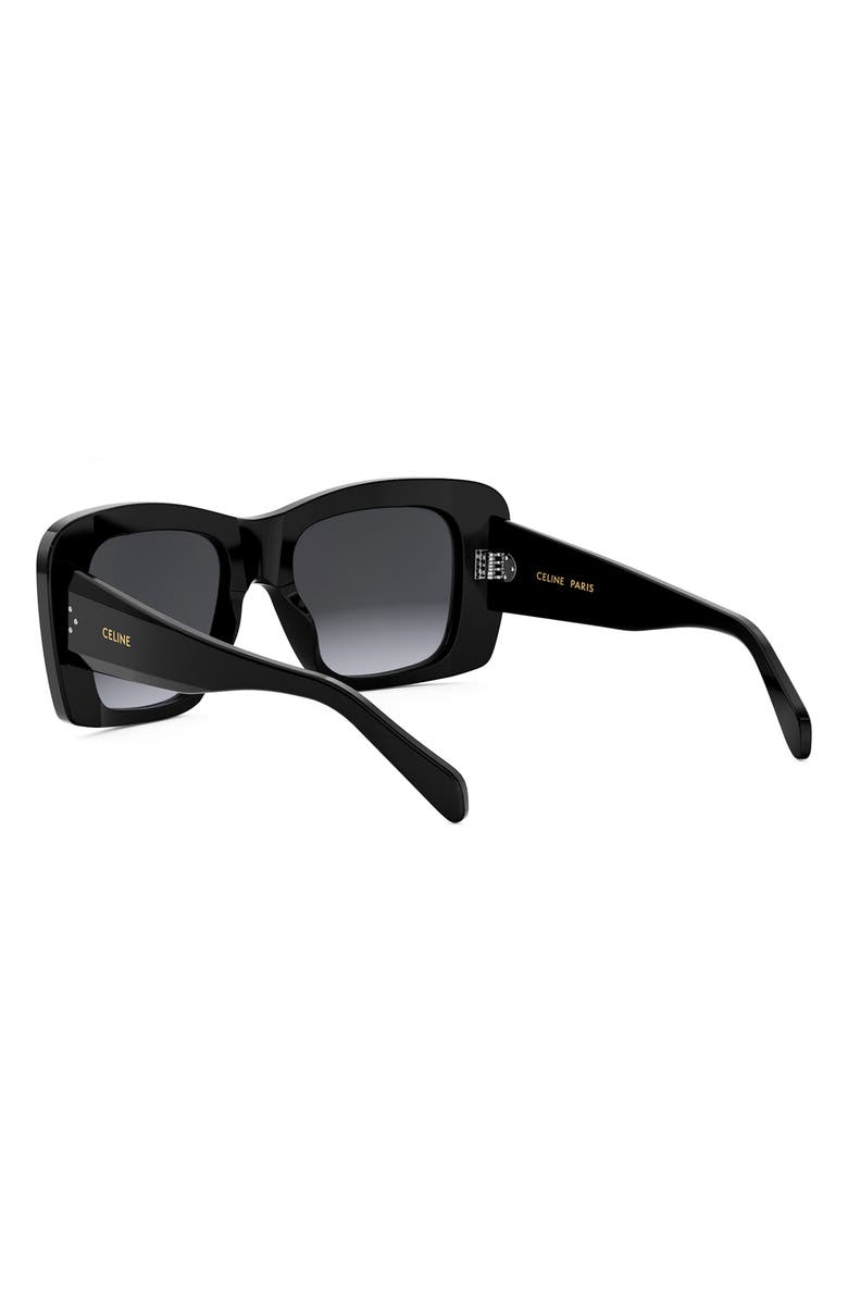 CELINE Bold 3 Dots 53mm Geometric Sunglasses, Alternate, color, Shiny Black / Gradient Smoke
