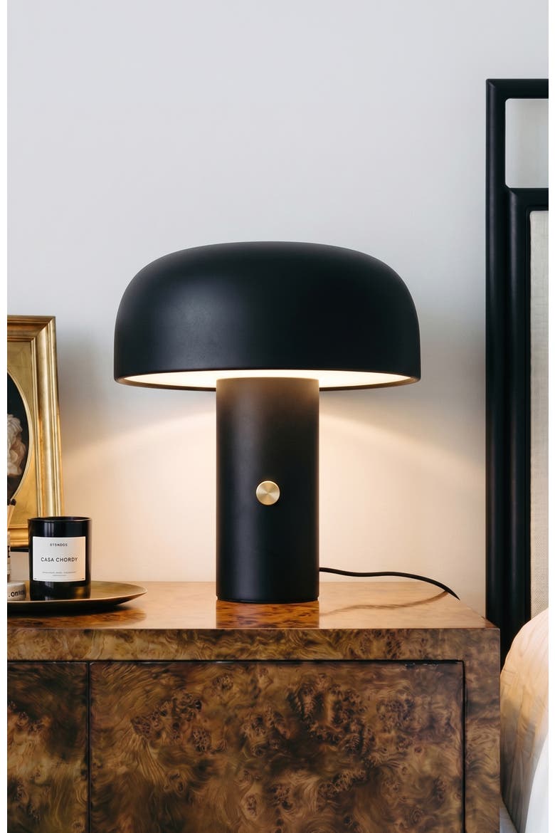 Anita Cream 12" Modern and Elegant LED Table Lamp with Brass Rotary Knob, Alternate, color, Cream