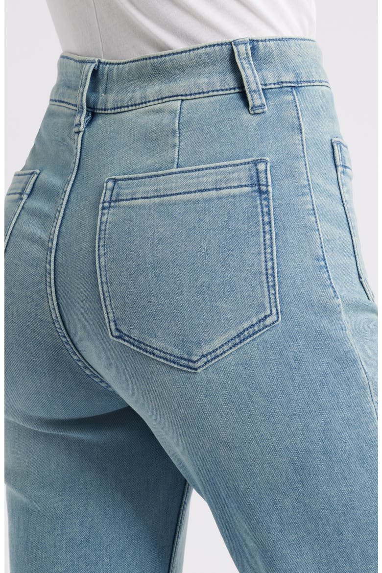 Ankle Length High Waist Stretch Terry Pants, Alternate, color, EASTERN SHORE WASH