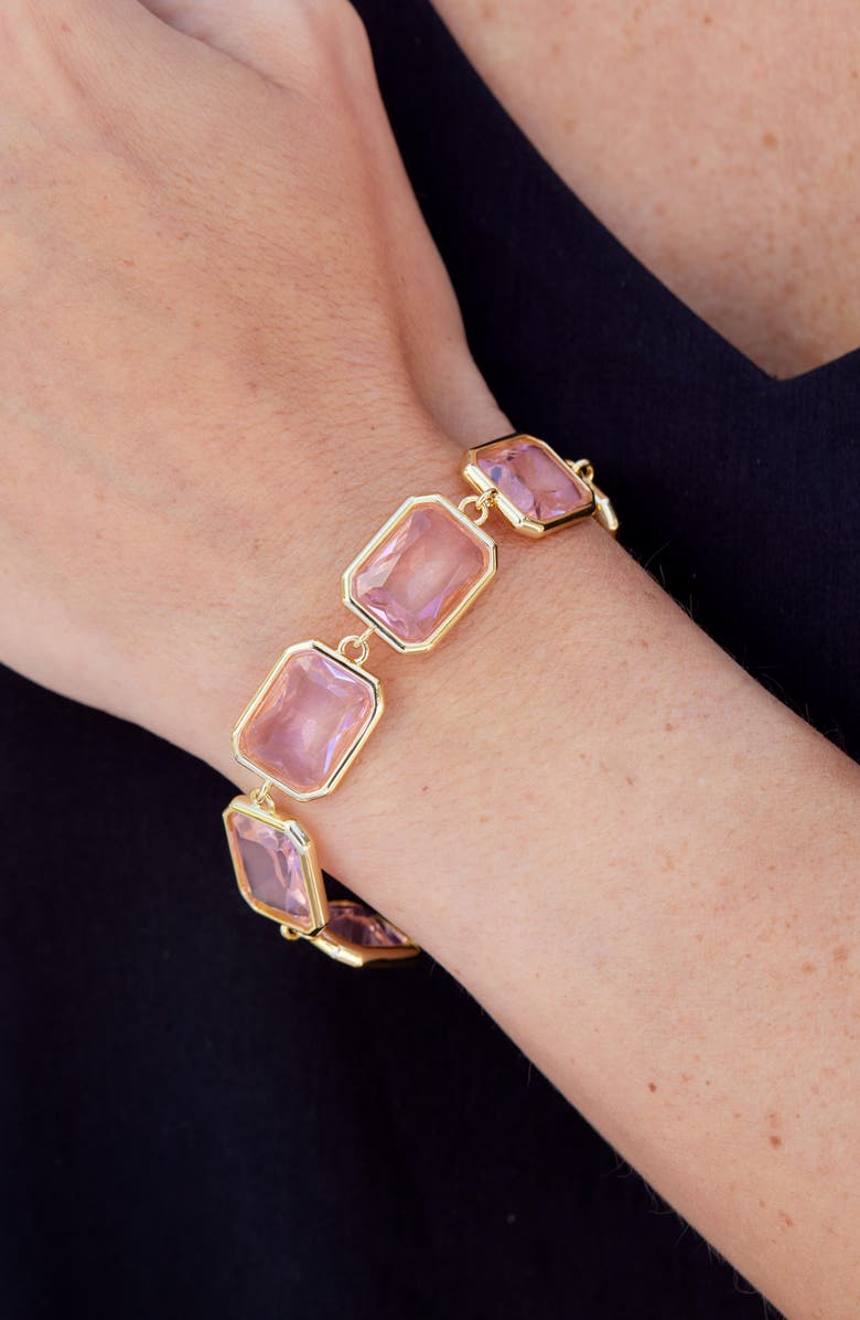 SAVVY CIE JEWELS Bold CZ Flex Link Bracelet, Alternate, color, Yellow