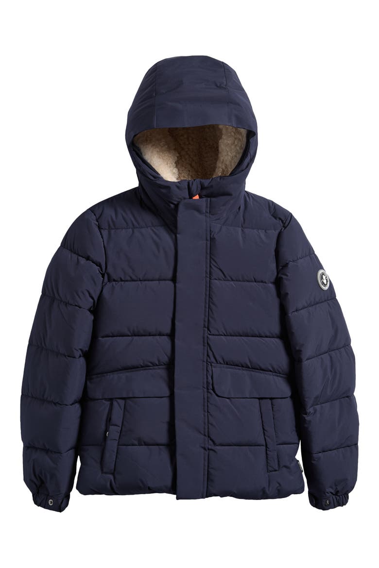 Kids' Toby Hooded Quilted Puffer Jacket, Main, color, NAVY BLUE