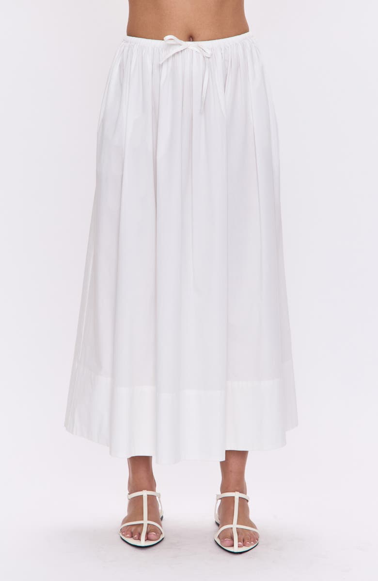 Pistola Noelle Stretch Cotton A-Line Midi Skit, Main, color, Le Blanc