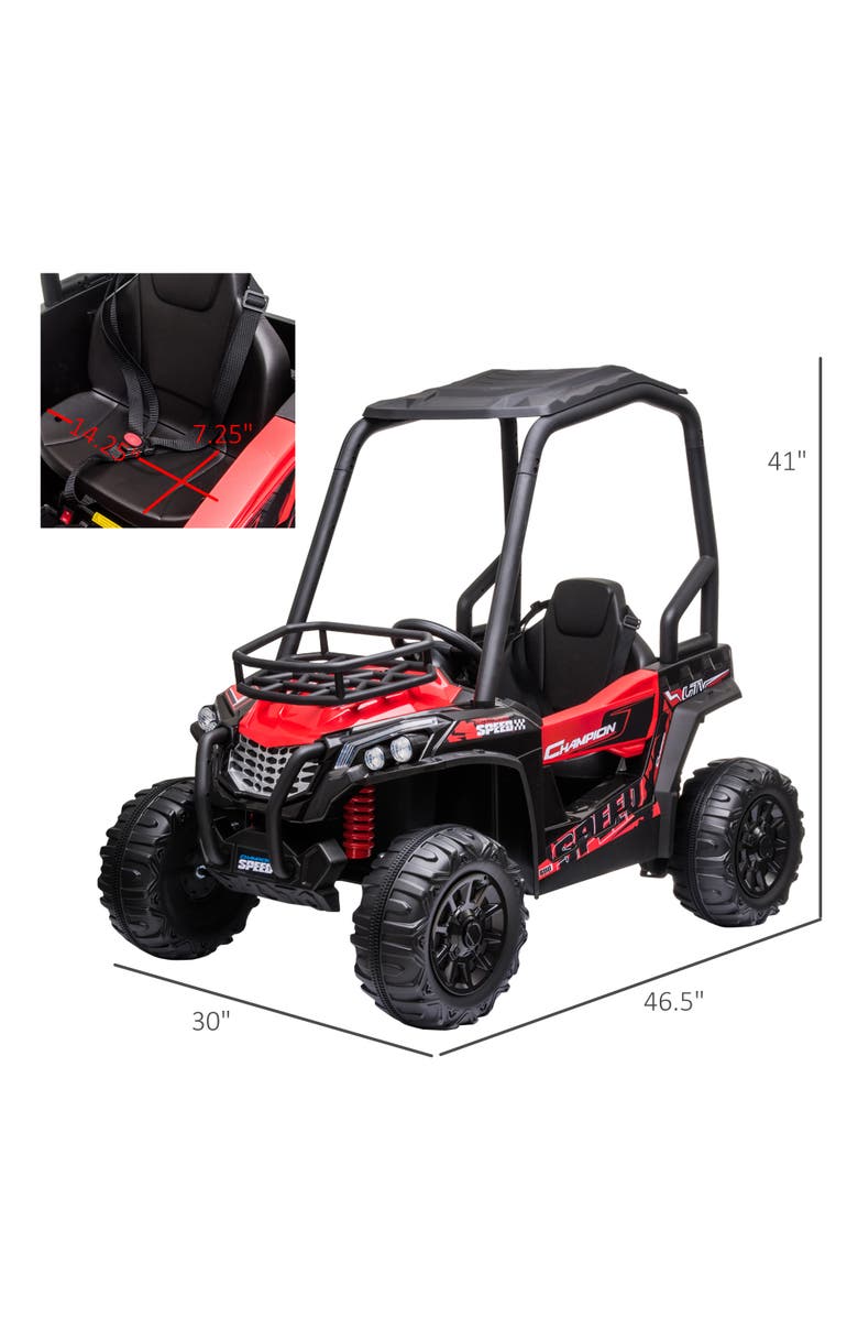 Aosom 12V Kids UTV with Remote Control, Suspension System, Alternate, color, Red