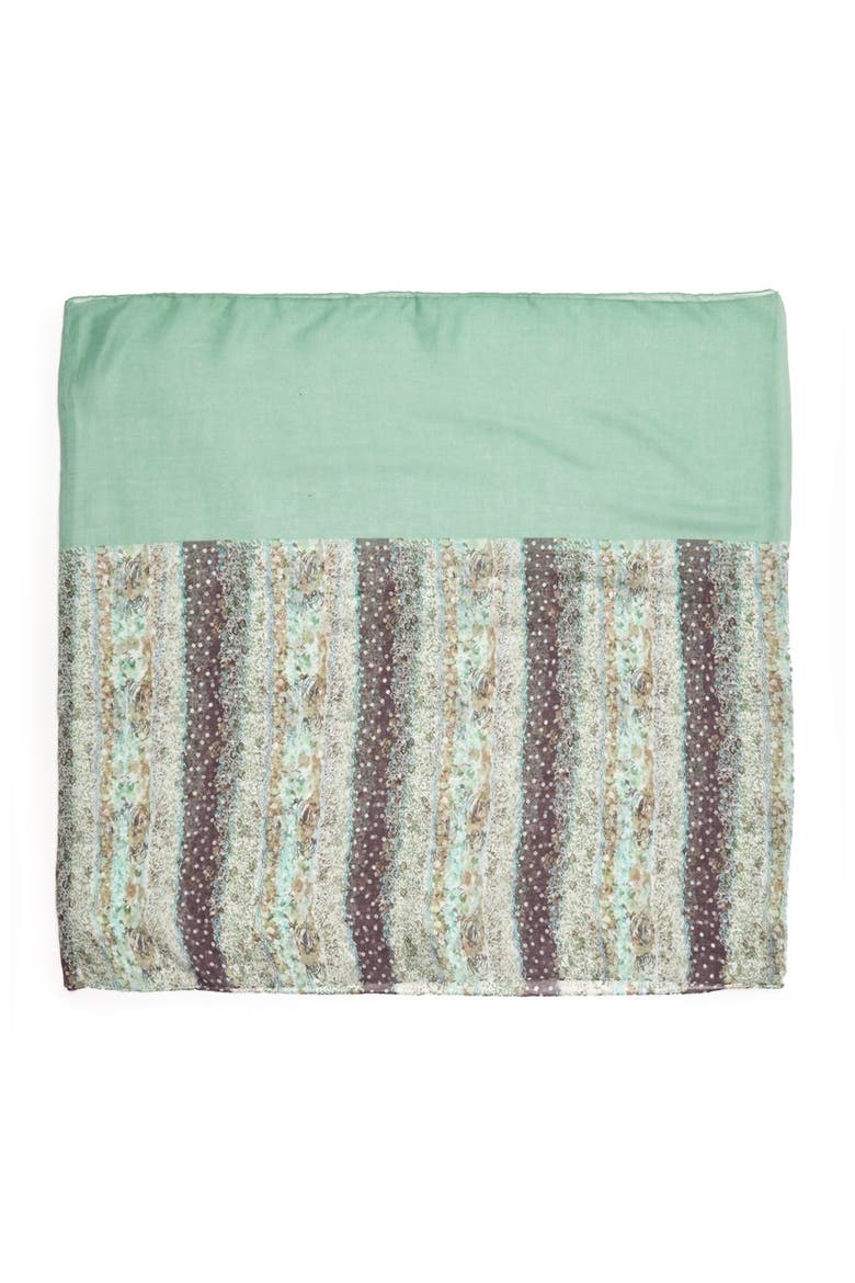 Print Colorblock Infinity Scarf, Alternate, color, MINT