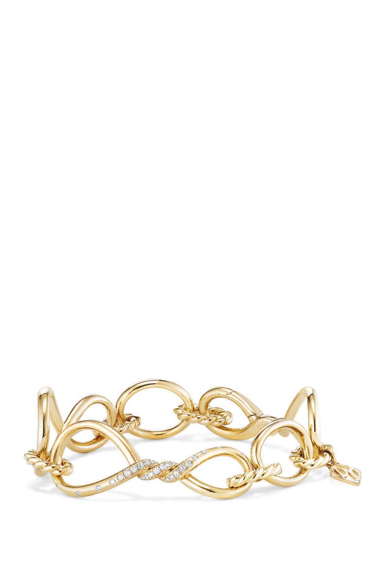 Continuance Chain Bracelet with Diamonds, Main, color, YELLOW GOLD