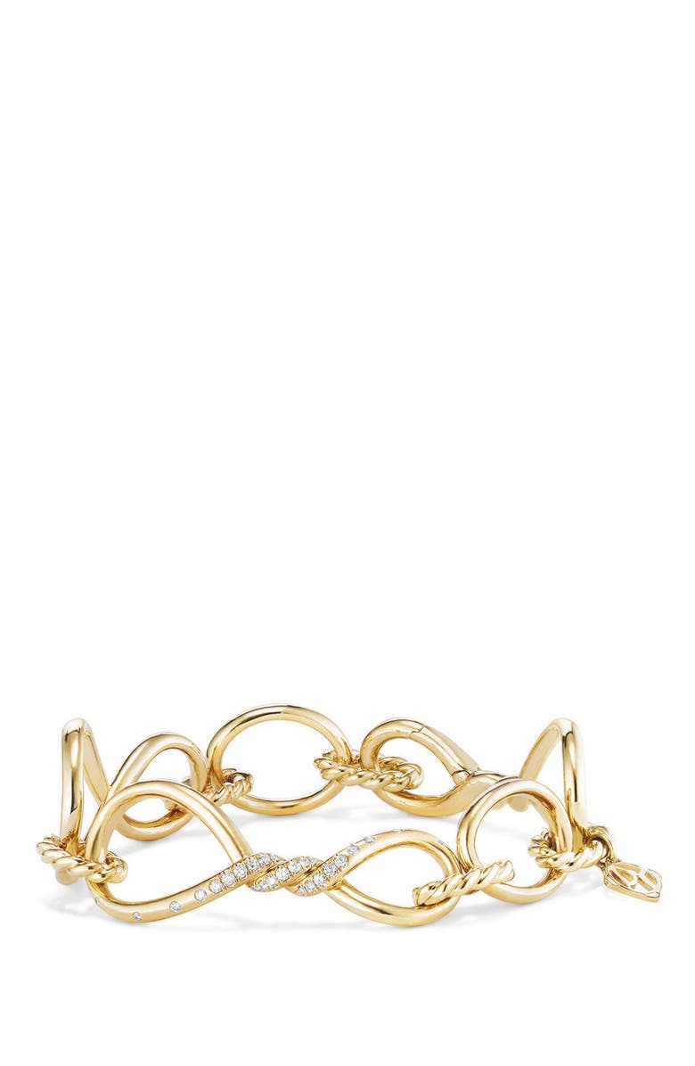 David Yurman Continuance Chain Bracelet with Diamonds, Main, color, 