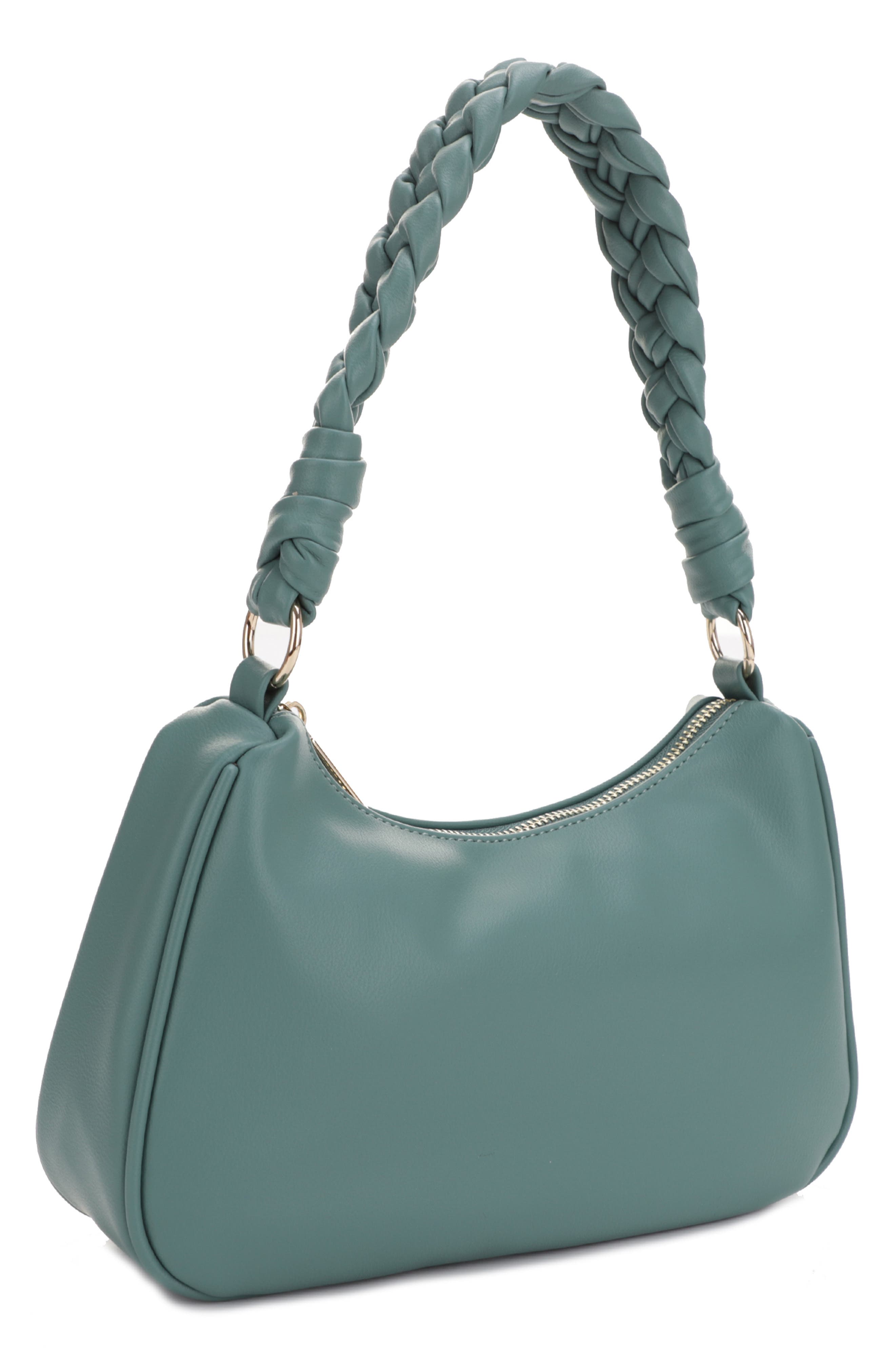 Mali + Lili Sarah Vegan Leather Shoulder Bag, Alternate, color, Dark Sage