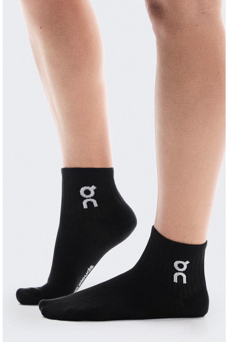 Logo Mid 3-Pack Socks, Main, color, BLACK