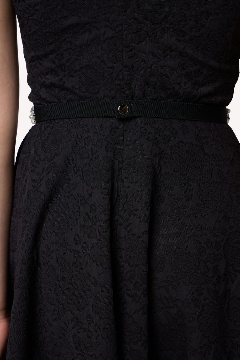 Stretchy Pearl and Gem Belt, Alternate, color, Black