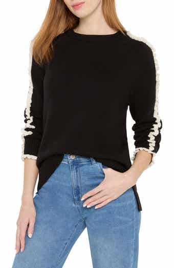 NIC+ZOE Ruffle Trim Cotton Blend Sweater