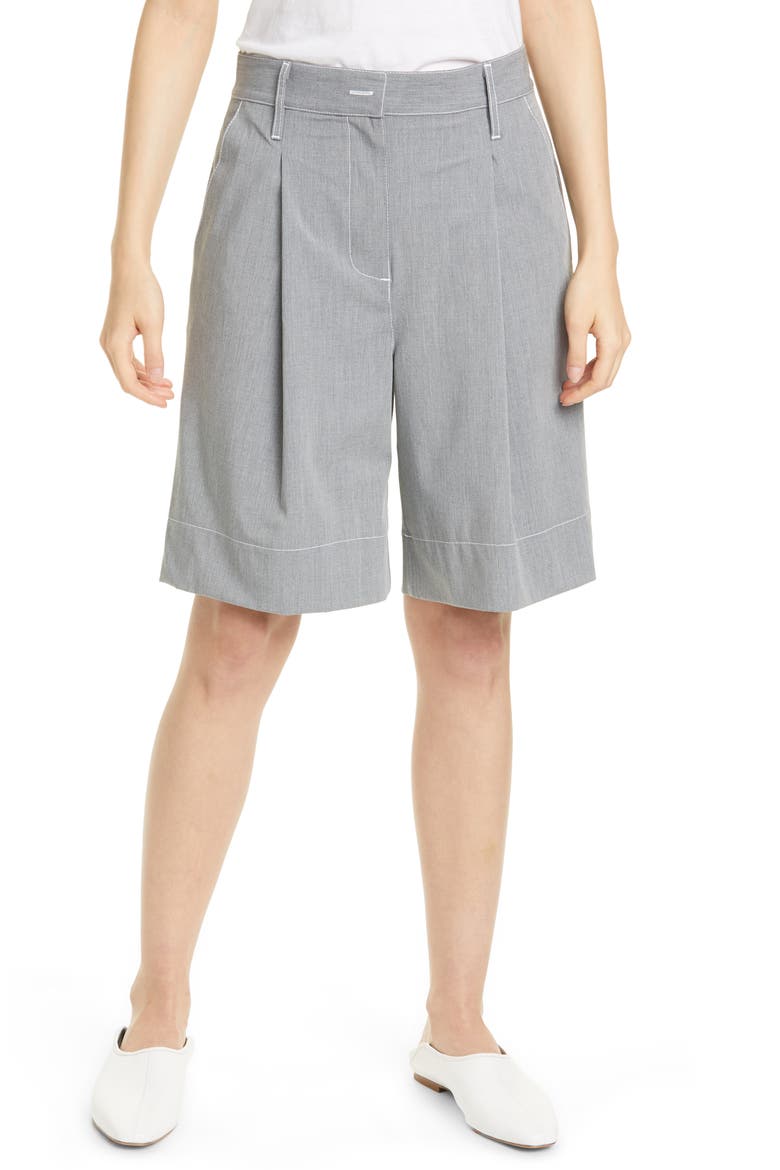 Shiloh Pleated Shorts, Main, color, STONE