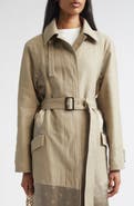 FERRAGAMO Satin Inset Belted Duster Coat