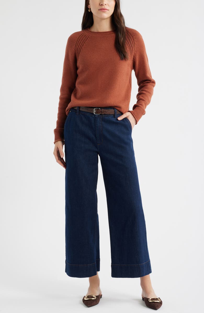 Caslon<sup>®</sup> Raglan Sleeve Roll Neck Wool & Cotton Sweater, Alternate, color, Rust Sequoia