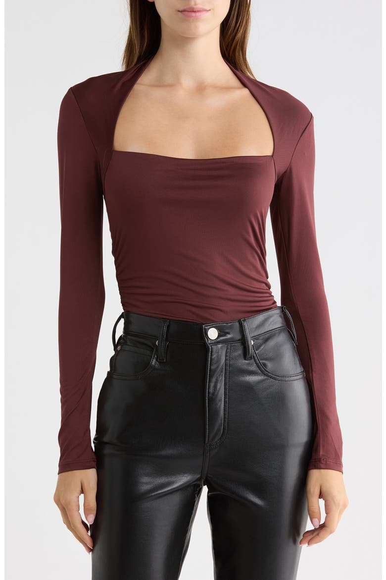 Faux Shrug Knit Top, Main, color, DARK CHERRY