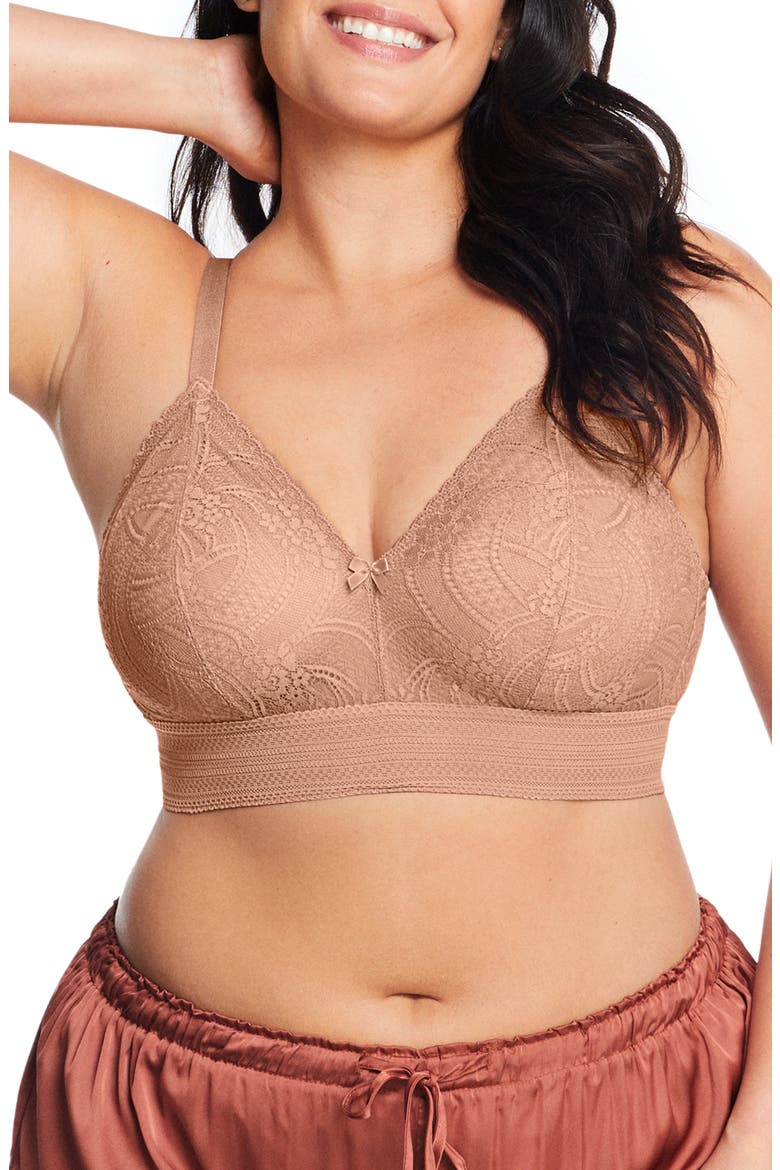 Bramour Gramercy Luxe Lace Bralette, Main, color, CAPPUCCINO
